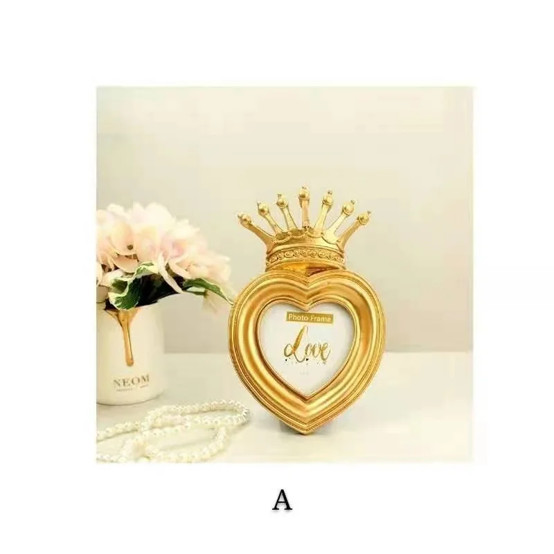 

Pамки для оогѬаий Frame Photos European Court Luxury Embossed Golden Crown Set Stage Vintage Classic Wedding Picture Frame